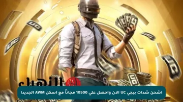 اشحن شدات ببجي UC الآن واحصل على 10500 مجاناً مع أسكن AWM الجديد!